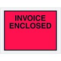 Box Packaging Full Face Envelopes, "Invoice Enclosed" Print, 6"L x 4-1/2"W, Red, 1000/Pack PL420